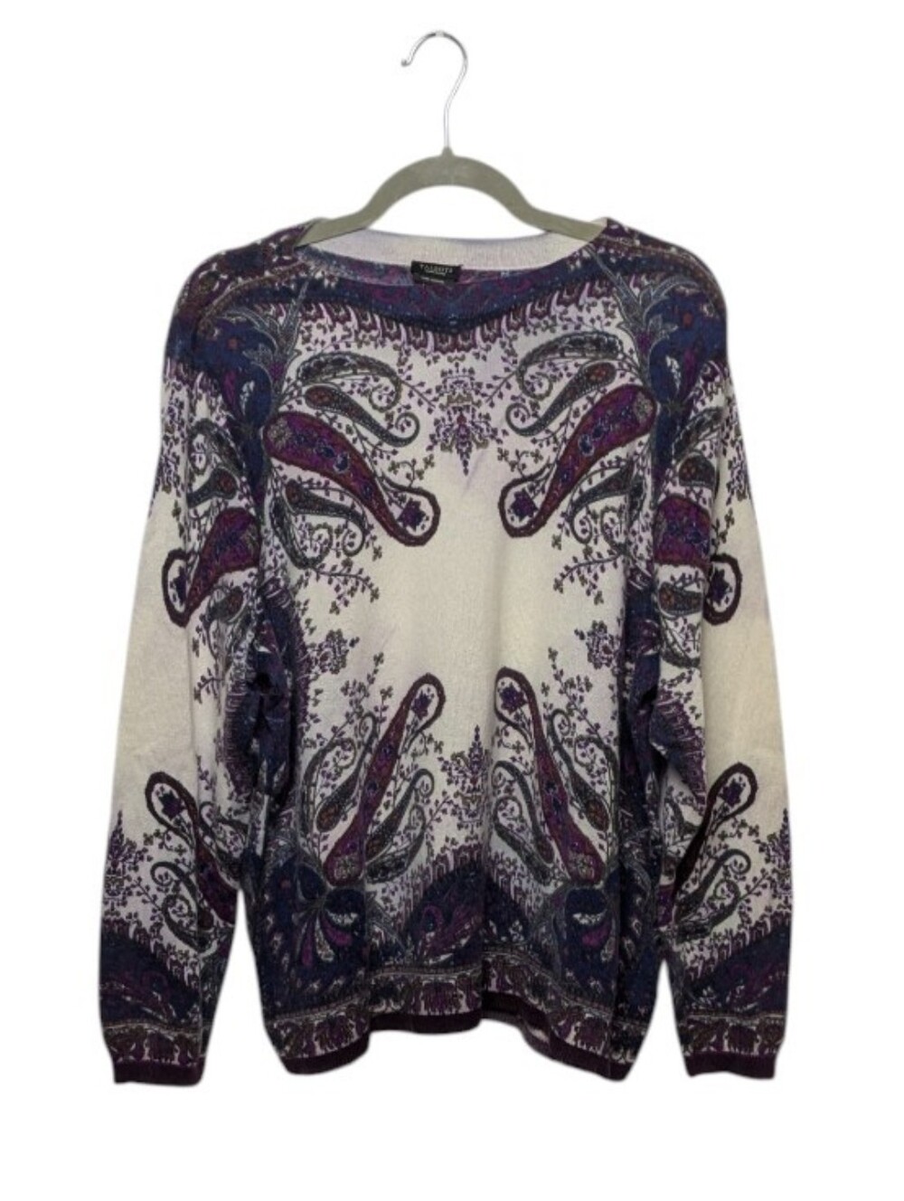 Talbots Multicolor Cashmere Sweater in Cream, Blue & Purple
